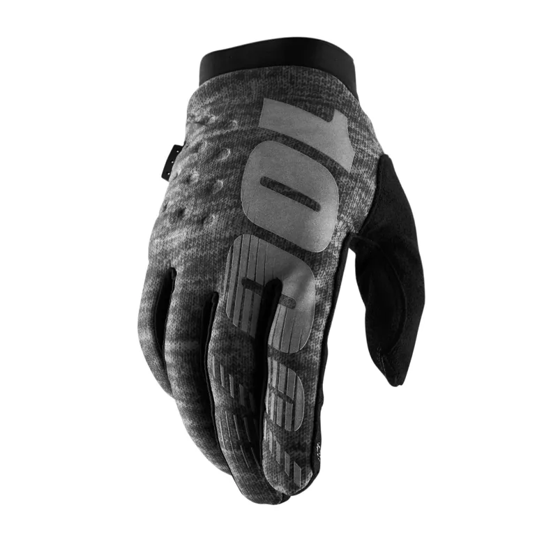 100% Brisker Cold Weather MTB Gloves - Heather Grey 